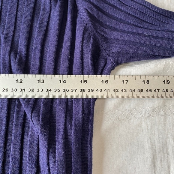 Contemporaine Simons Women's Navy Cowl Neck Ribbed Long Sleeve Sweater Top Large - Picture 10 of 13